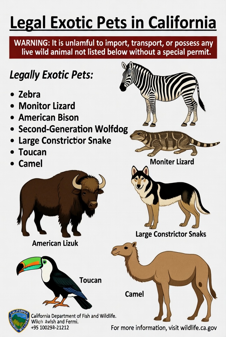 Legal Exotic Pets in California